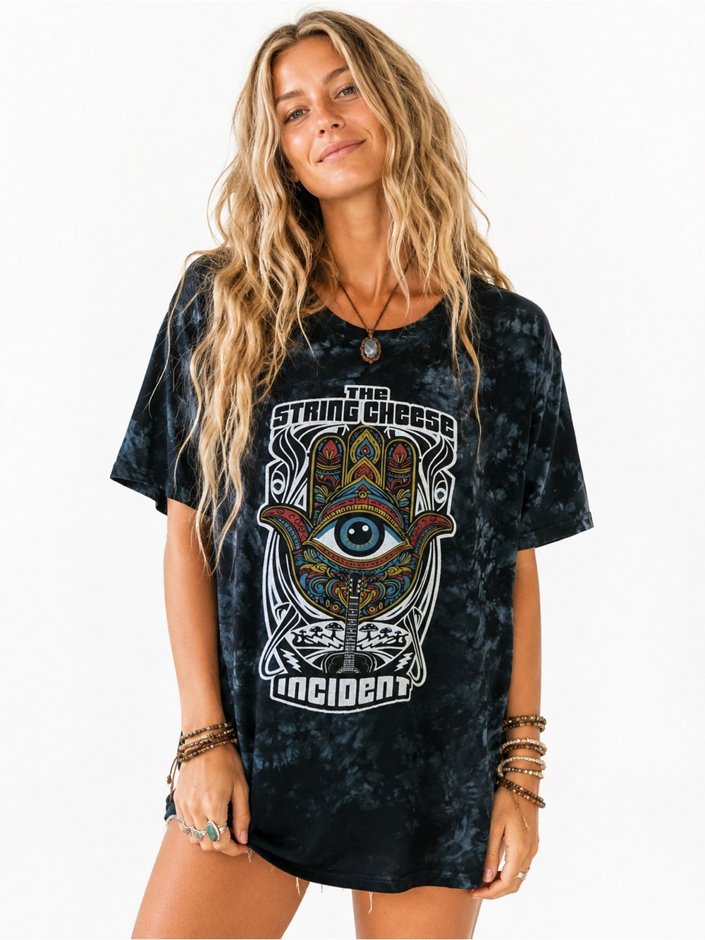The String Cheese Incident Hamsa Hand Tie Dye Graphic T-Shirt Large